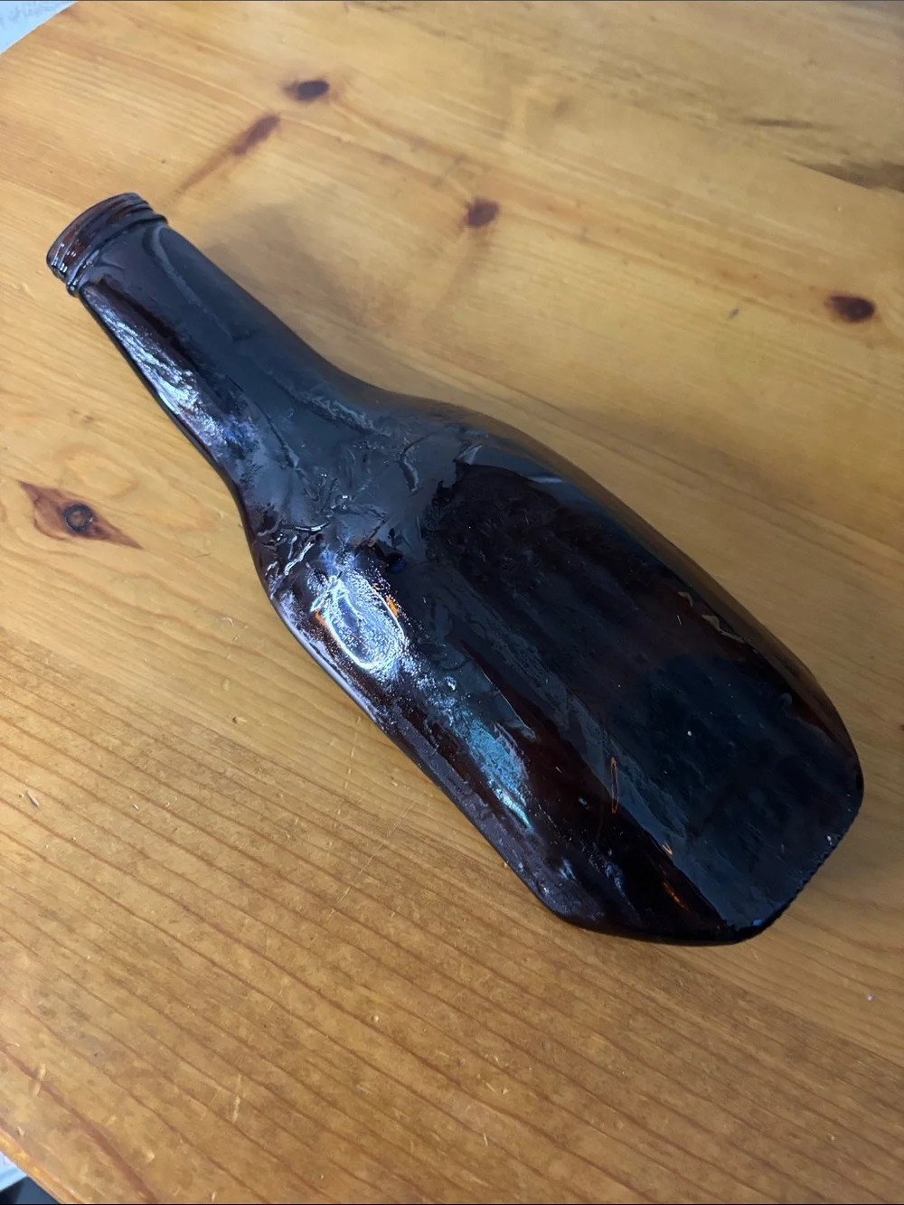 Brown Melted Glass Bottle Spoon Holder (E)